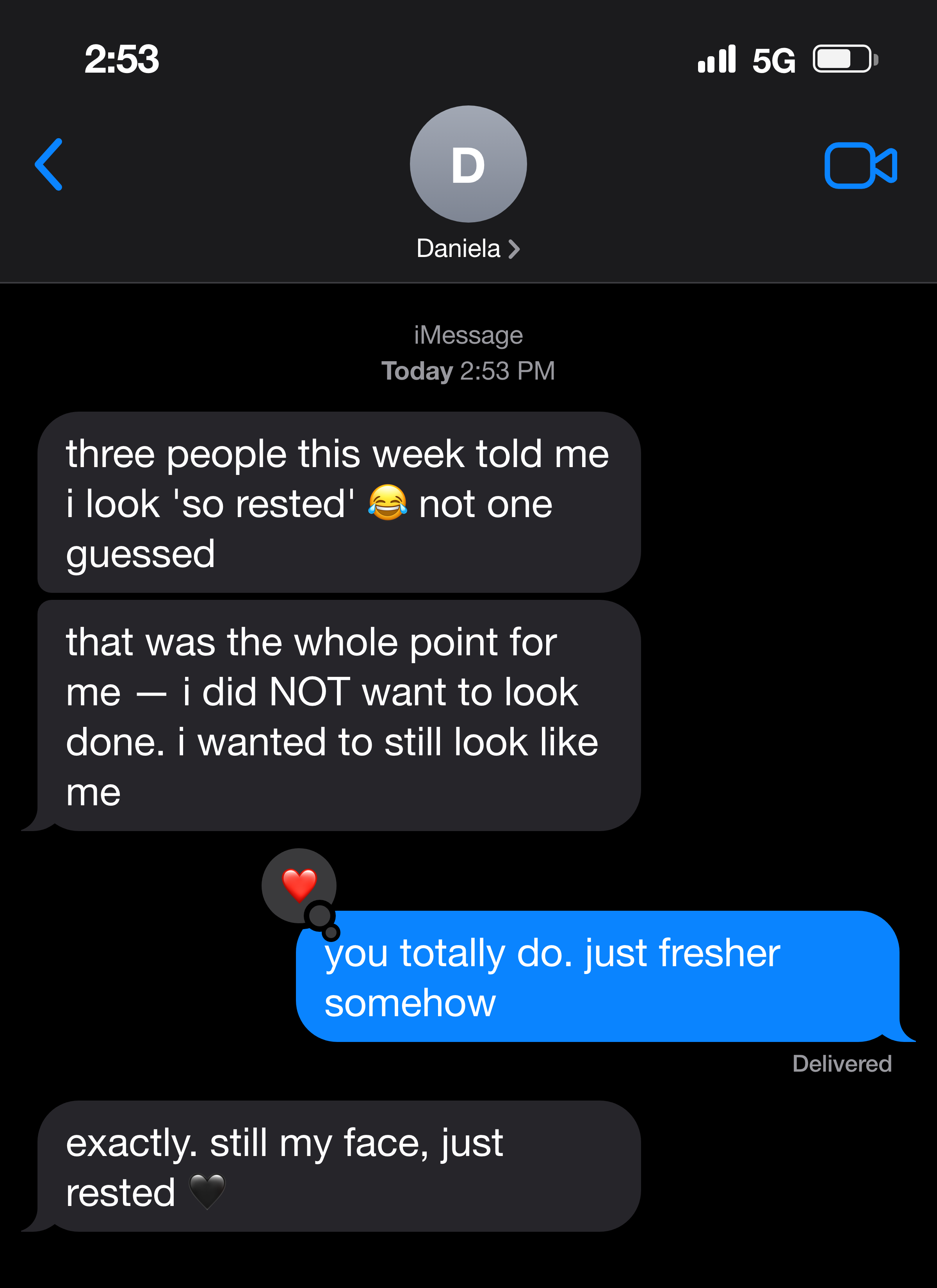 Patient review screenshot (demo)